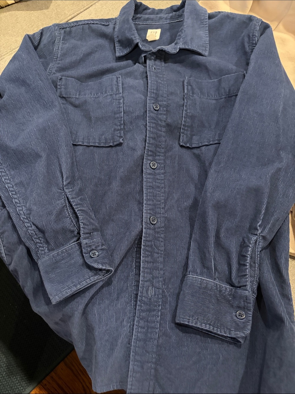 GAP Navy Corduroy Button-Up Shirt -kids XL